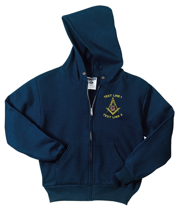 (image for) Mason / Masonic Fleece Full Zip Hoodie Embroidered #089-993