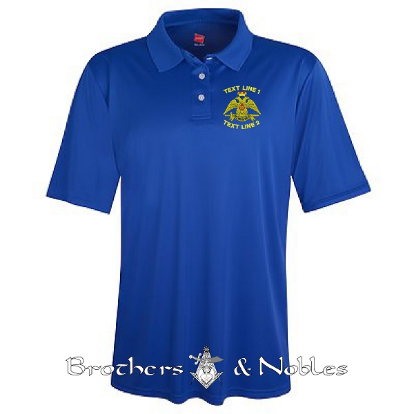 (image for) Scottish Rite 33RD Degree Polo Moisture Wicking #863