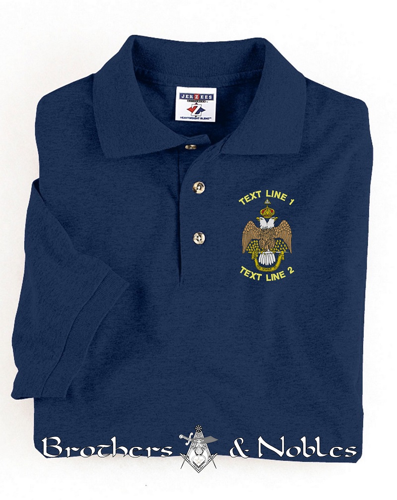 (image for) Scottish Rite 33RD Degree Polo 50/50 #869